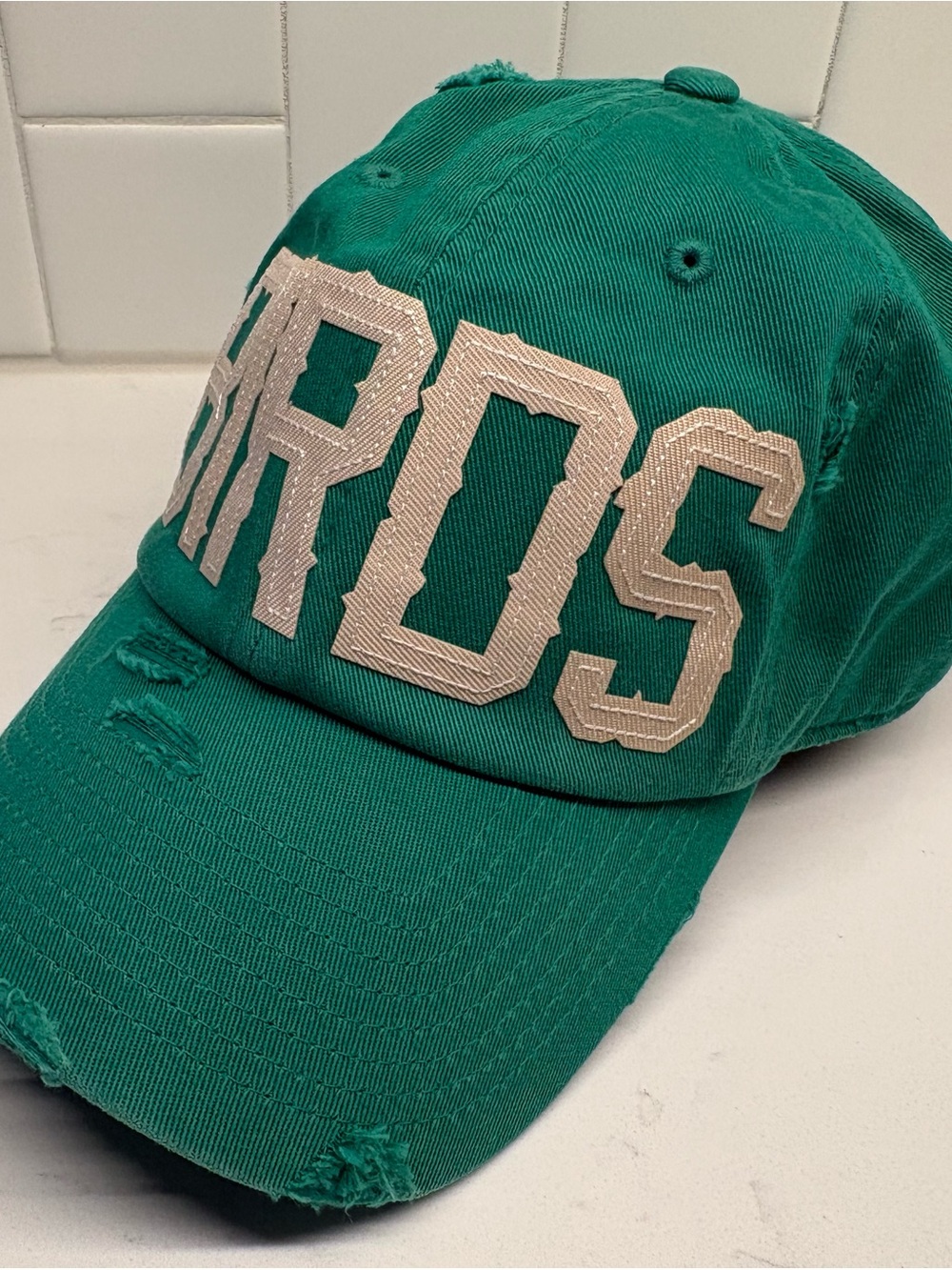 KBETHOS Vintage Birds Green Distressed Baseball Cap Embroidered Strapback Hat⁠